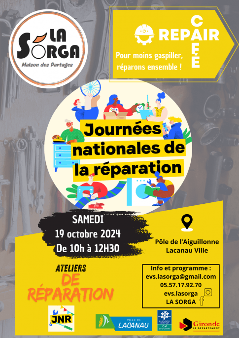 Repair Café - Journées nationales de la réparation 19 octobre 2024